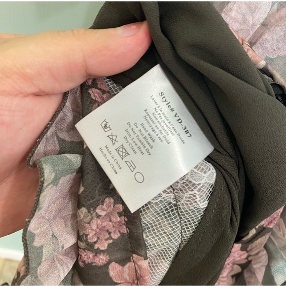 V Chapman Carmella Dress In Chocolate Peony Floral Maxi Gown‎ Corset Size 6 - Picture 5 of 7